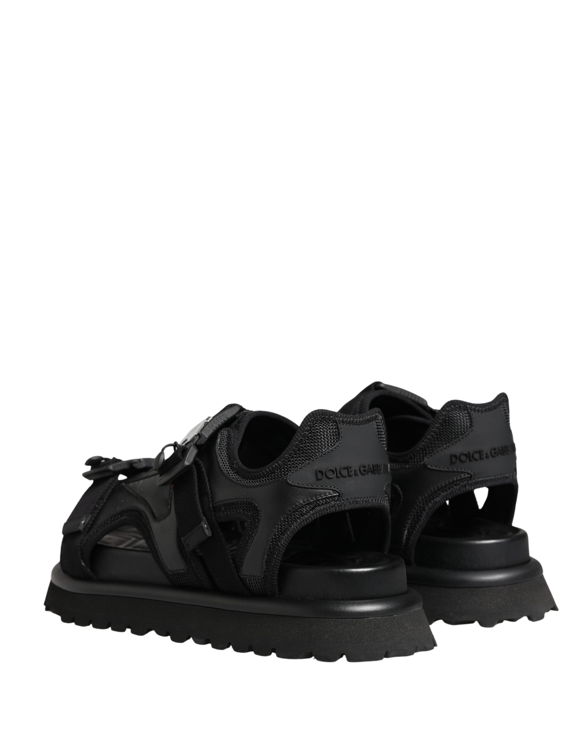 Dolce & Gabbana Black Logo Detailed Men Chunky Sandals Shoes Dolce & Gabbana