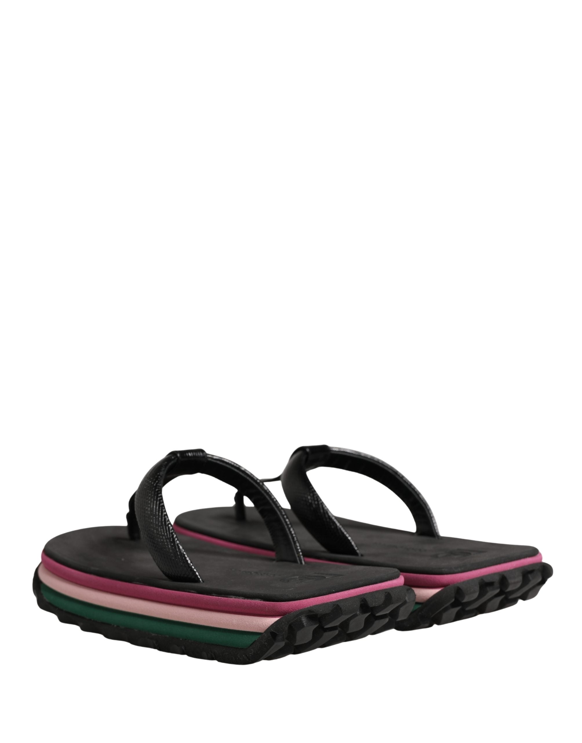 Dolce & Gabbana Multicolor Rubber Chunky Flip Flop Shoes Dolce & Gabbana