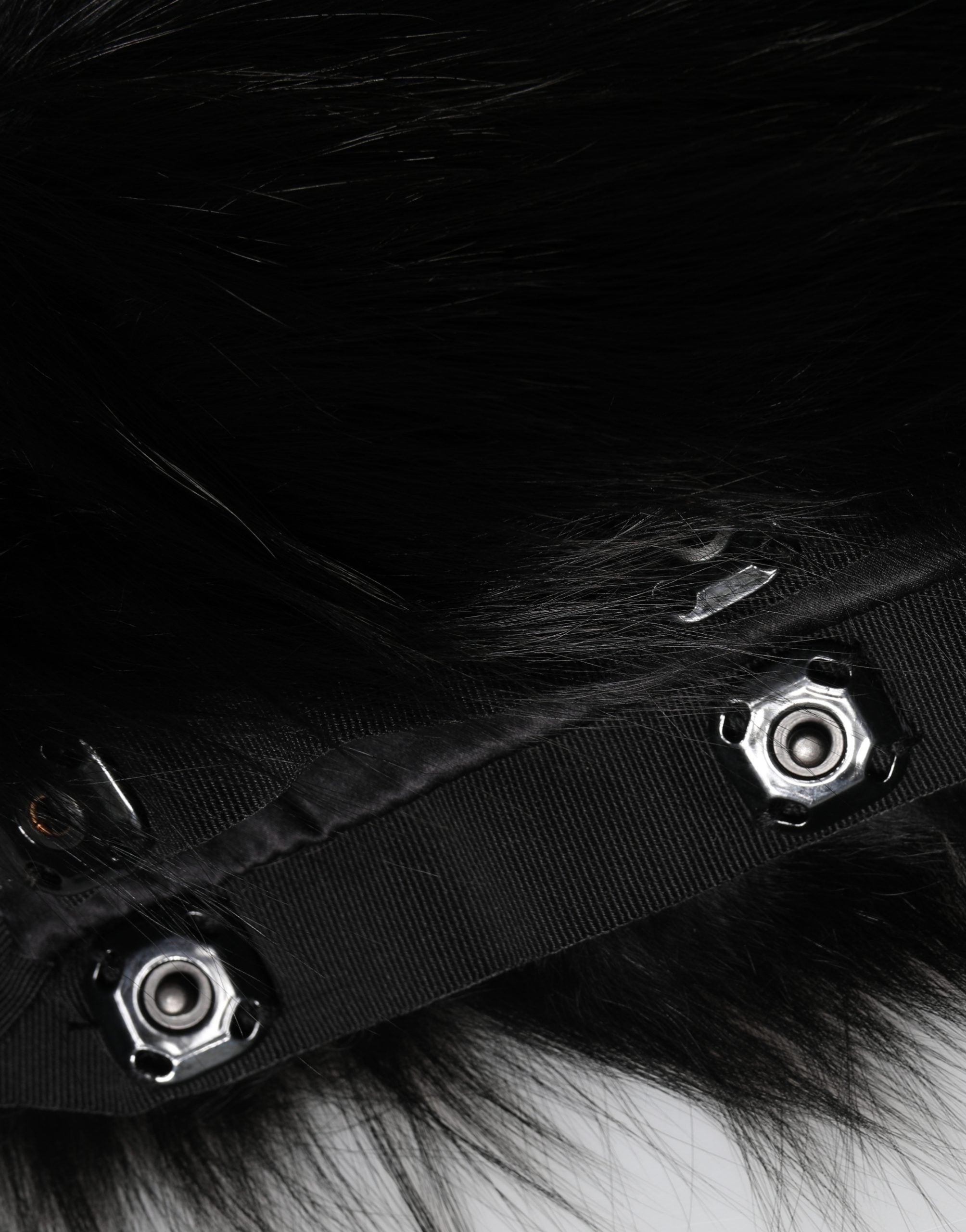 Dolce & Gabbana Black Fur Shoulder Collar Wrap Shawl Scarf Dolce & Gabbana