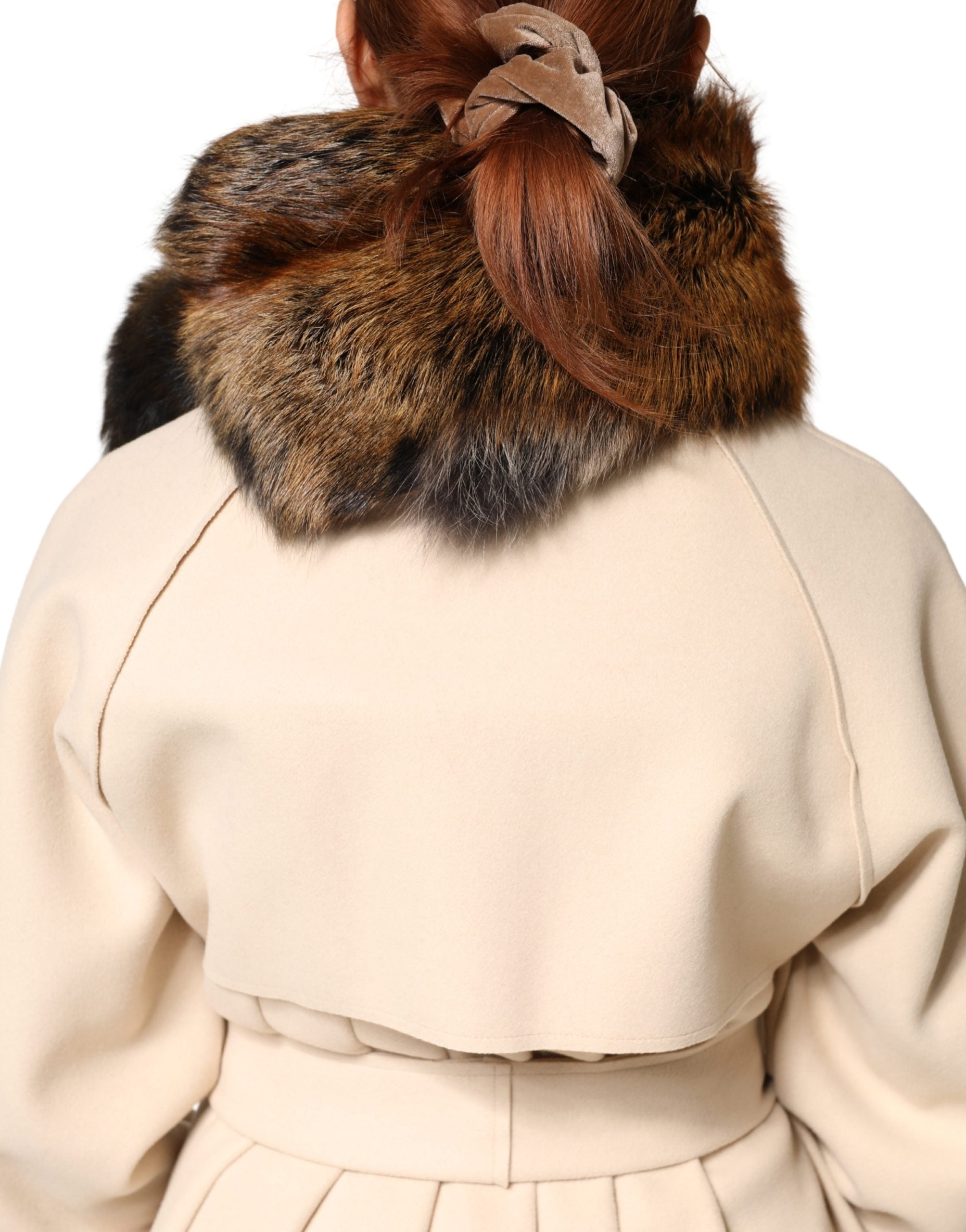 Dolce & Gabbana Brown Red Fox Fur Neck Warmer Winter Scarf Dolce & Gabbana