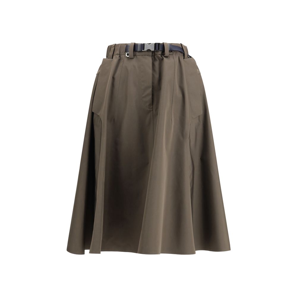 Prada Bicolor Recycled Polyester Midi Skirt Prada