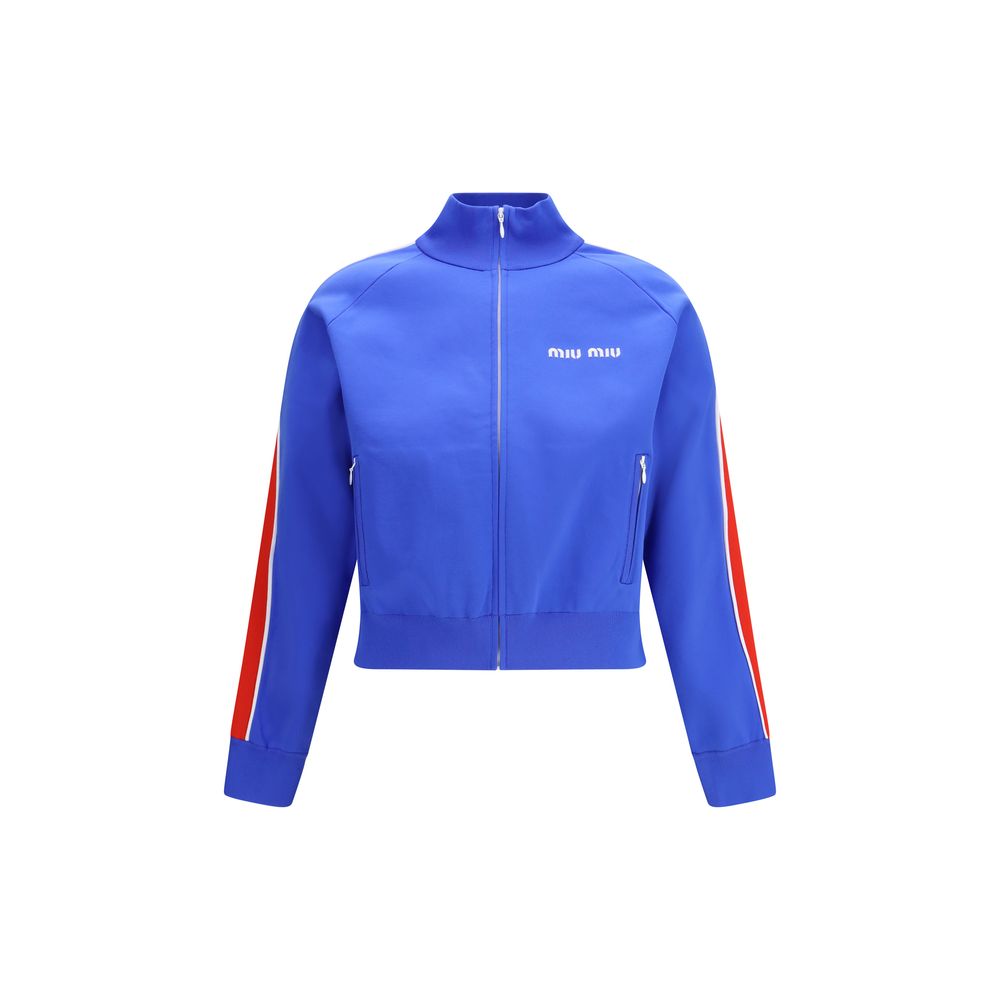 Miu Miu Blue Polyamide Sweatshirt Miu Miu