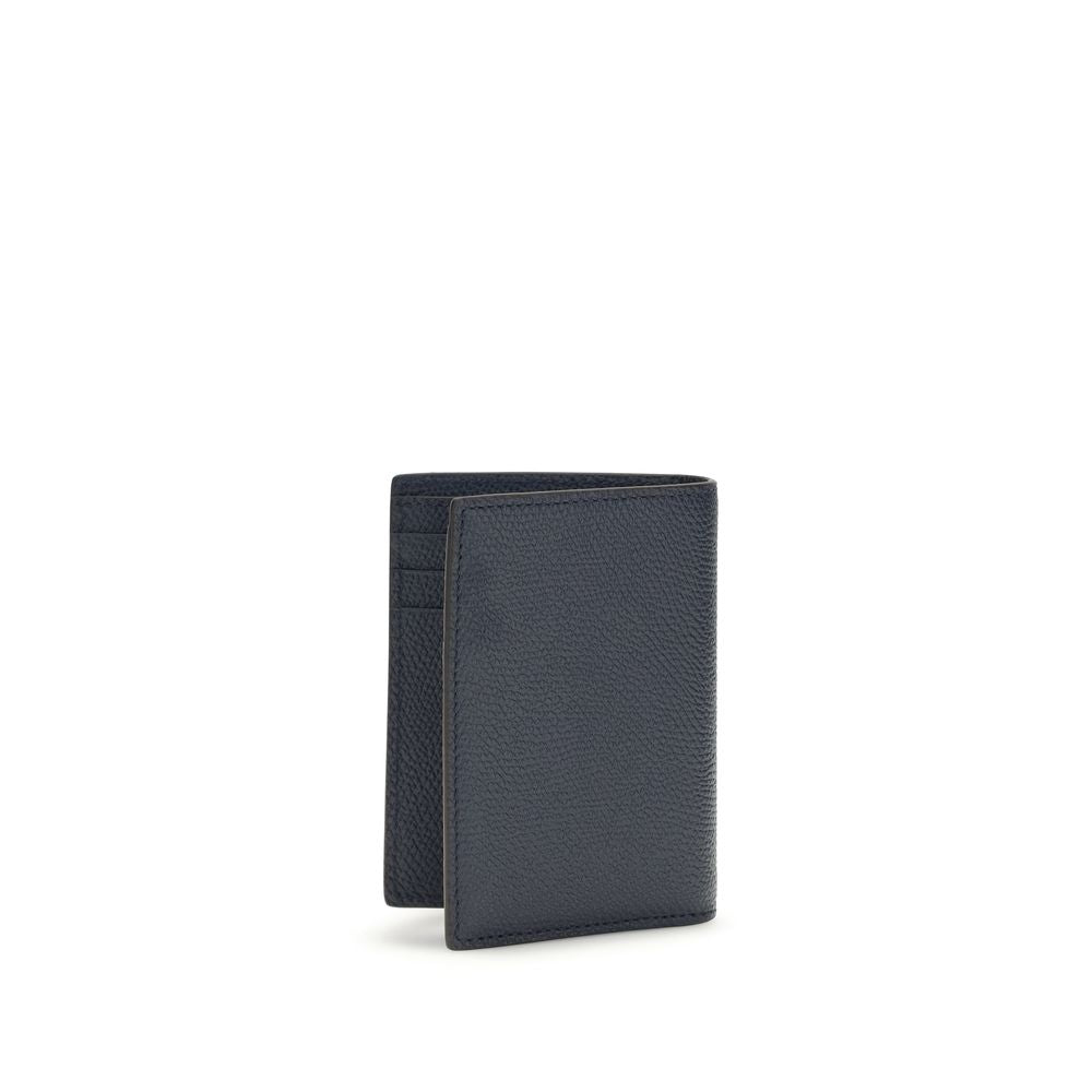 Valentino Garavani Blue Calf Leather Bos Taurus Wallet Valentino Garavani