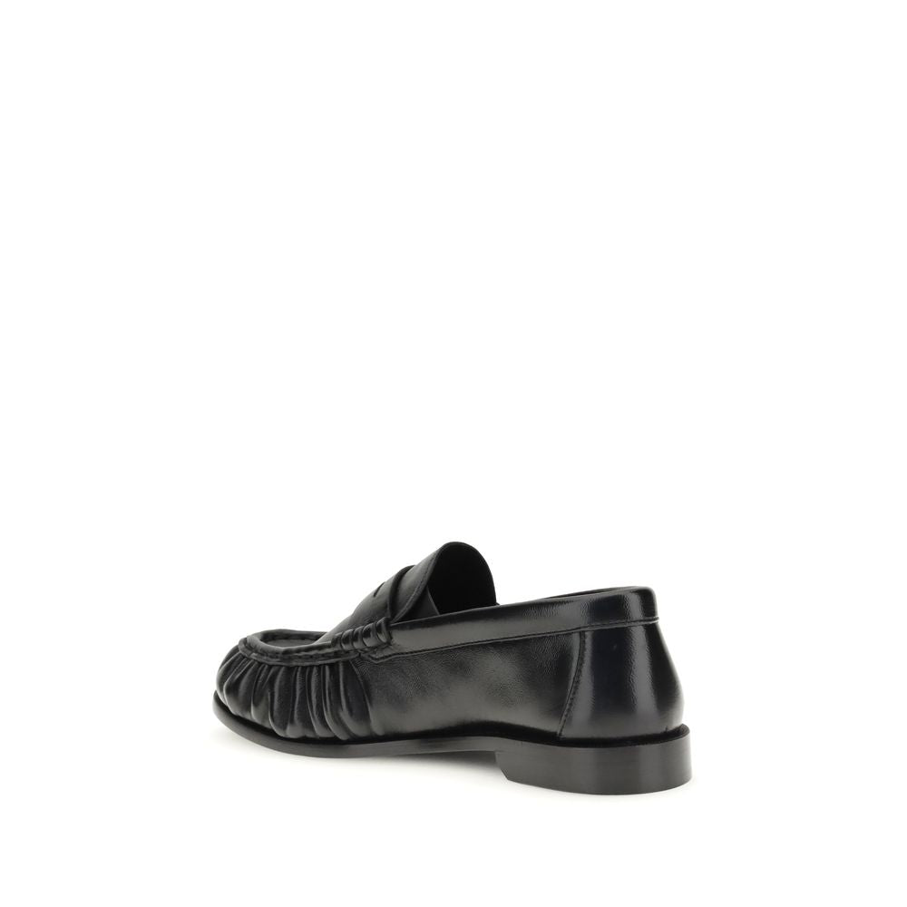 Saint Laurent Black Lamb Ovis Aries Slip-On Loafers Saint Laurent