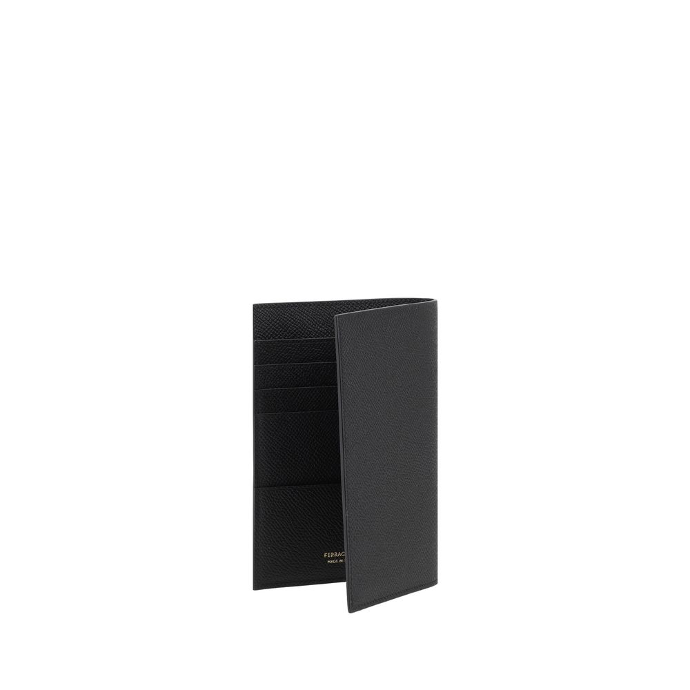 Ferragamo Black Calf Leather Bos Taurus Wallet Ferragamo