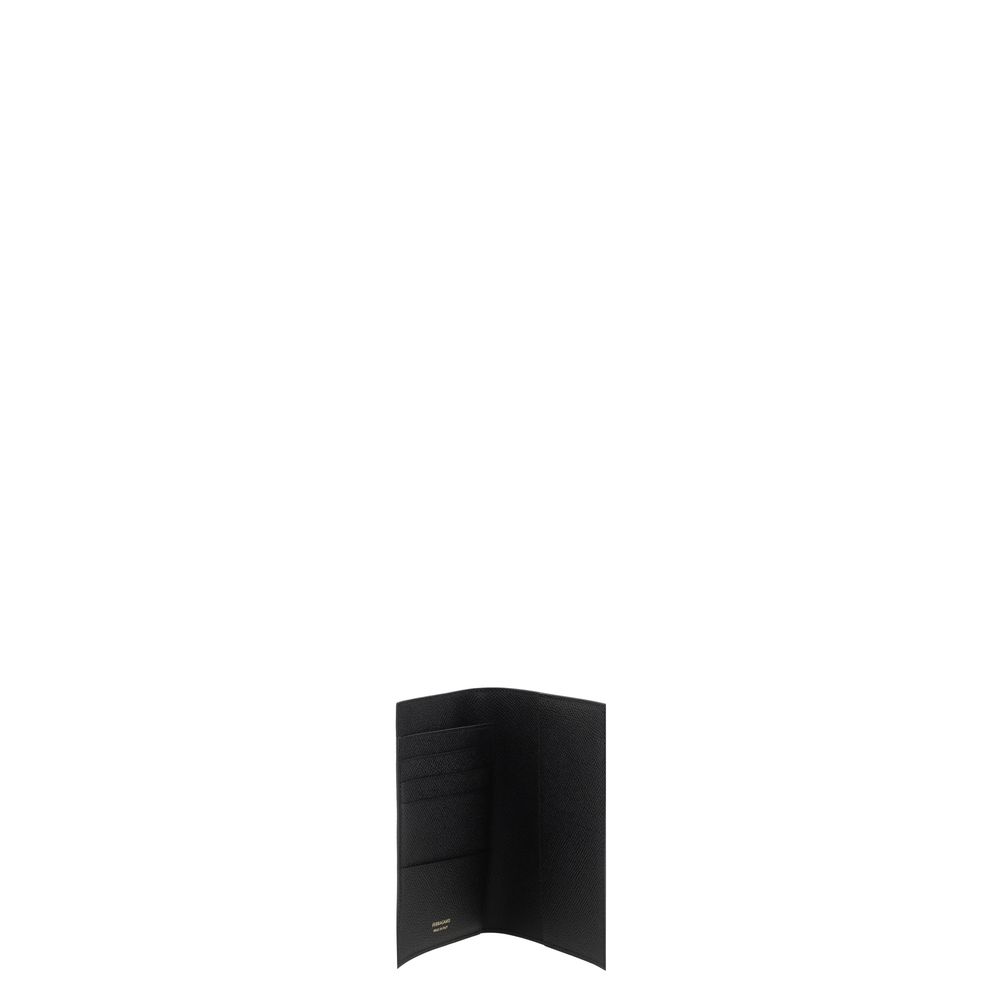 Ferragamo Black Calf Leather Bos Taurus Wallet Ferragamo