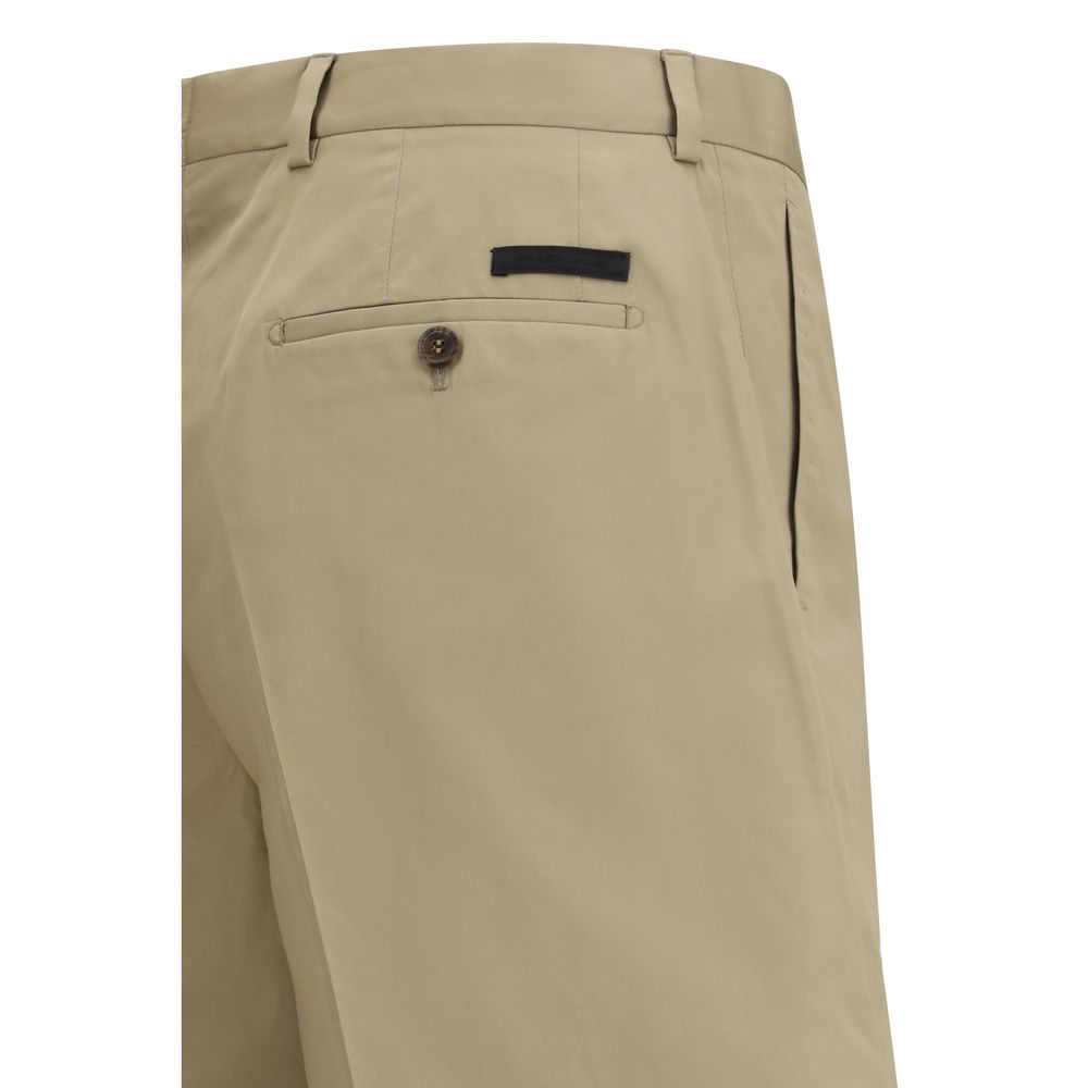 Prada Beige Cotton Bermuda Shorts Prada