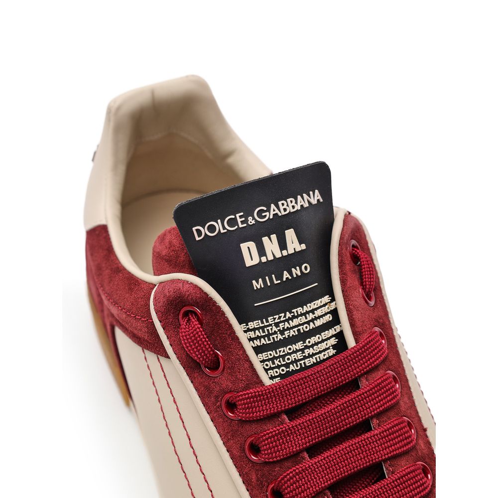 Dolce & Gabbana Blue Leather Low Top Sneakers Dolce & Gabbana