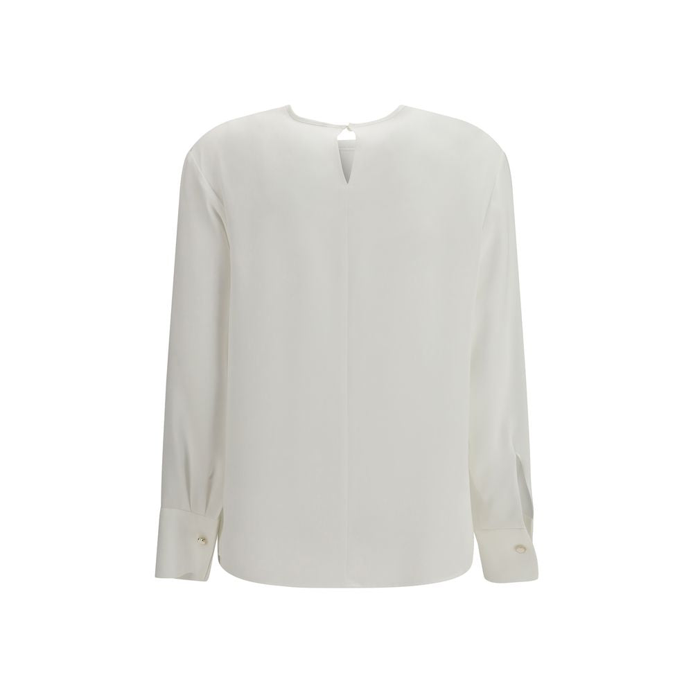 Max Mara White Triacetate Blouse Max Mara