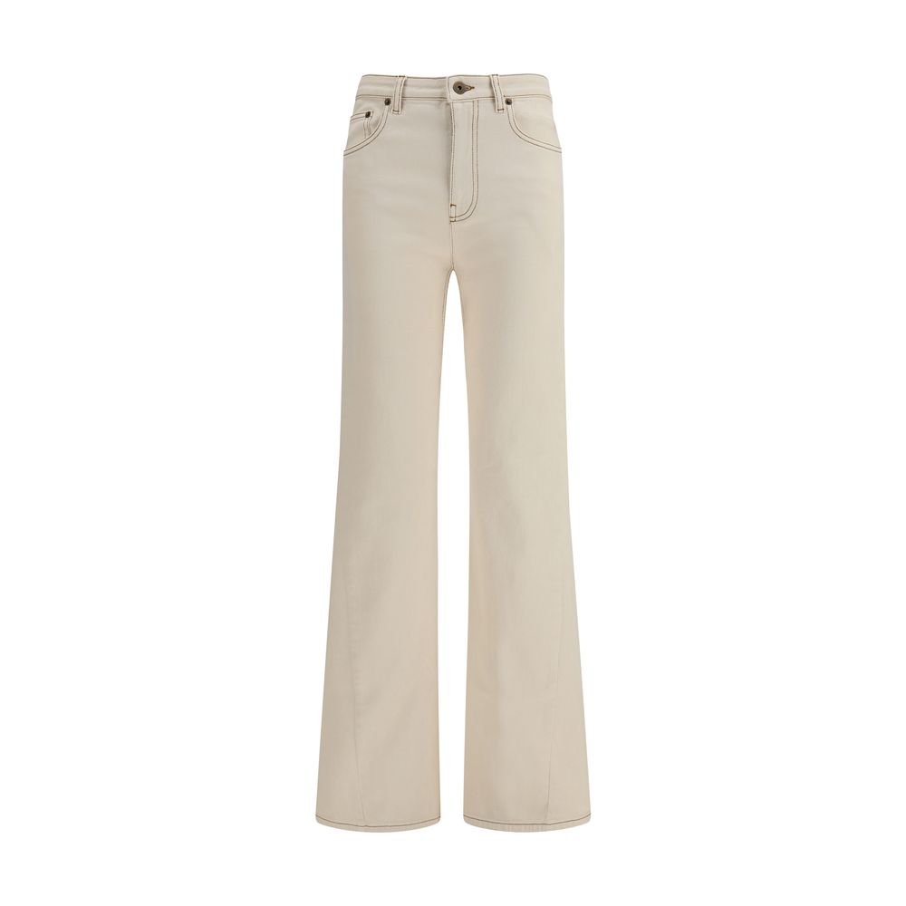 Burberry Beige Cotton Bootcut Jeans Burberry