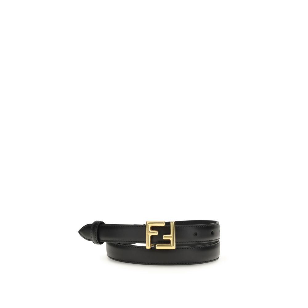 Fendi Black Calf Leather Bos Taurus Regular Belt Fendi