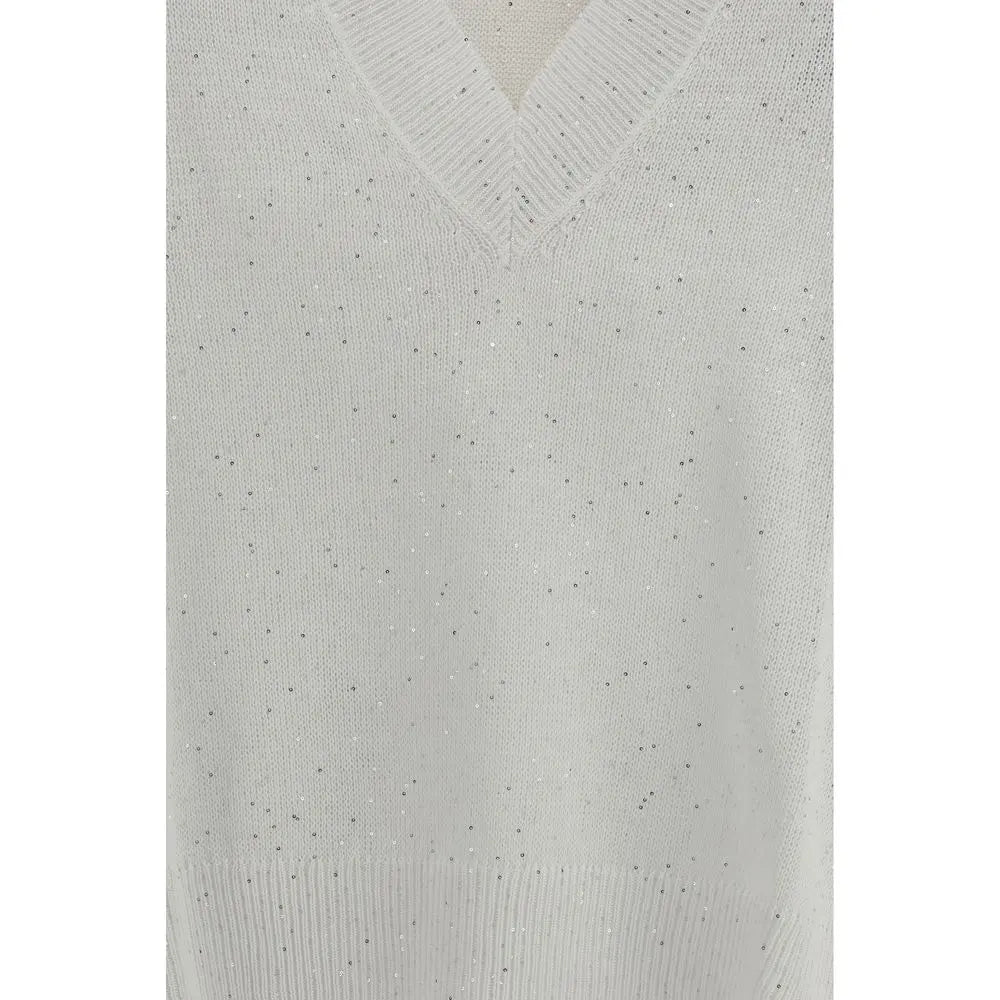 Brunello Cucinelli White Linen T-Shirt Brunello Cucinelli