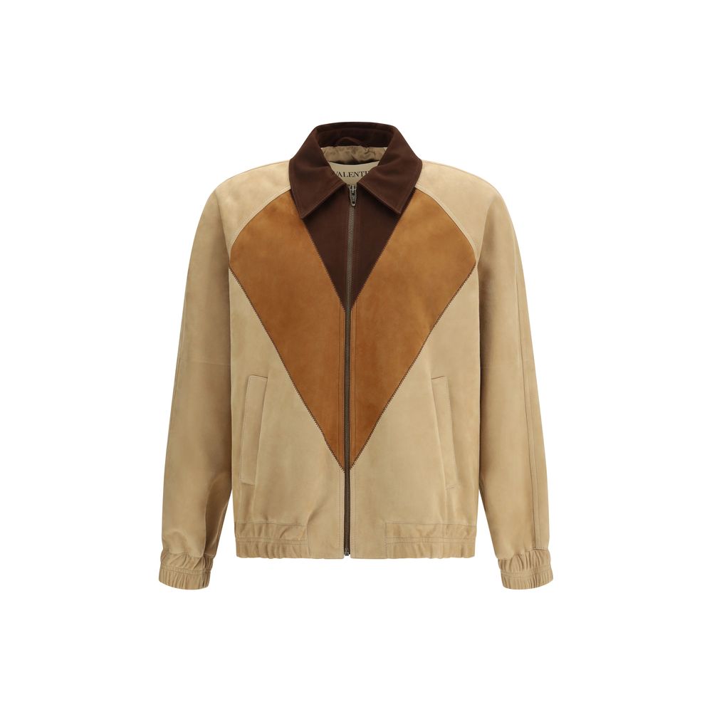 Valentino Garavani Brown Goatskin Biker Jacket Valentino Garavani