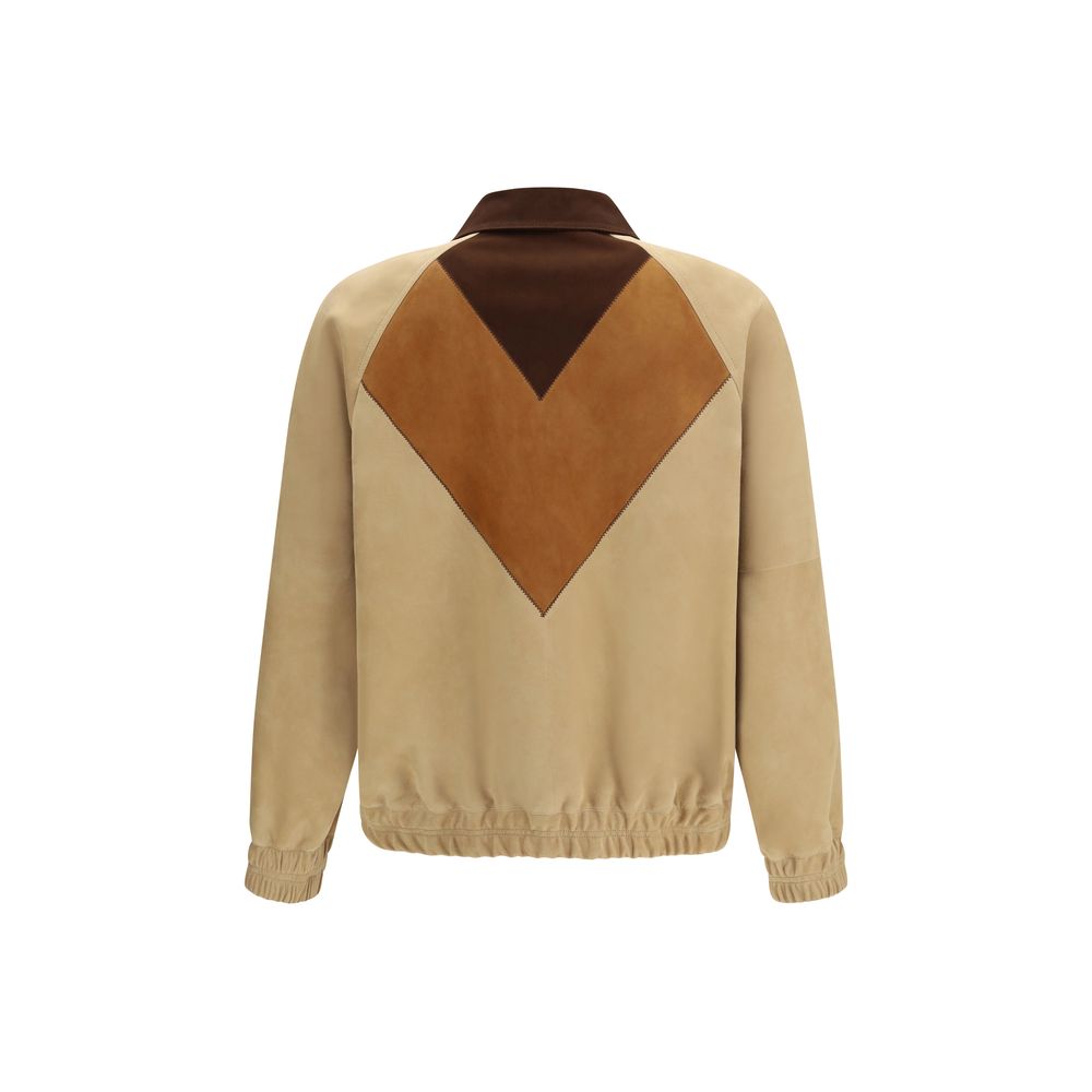 Valentino Garavani Brown Goatskin Biker Jacket Valentino Garavani