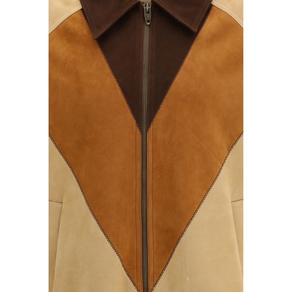 Valentino Garavani Brown Goatskin Biker Jacket Valentino Garavani