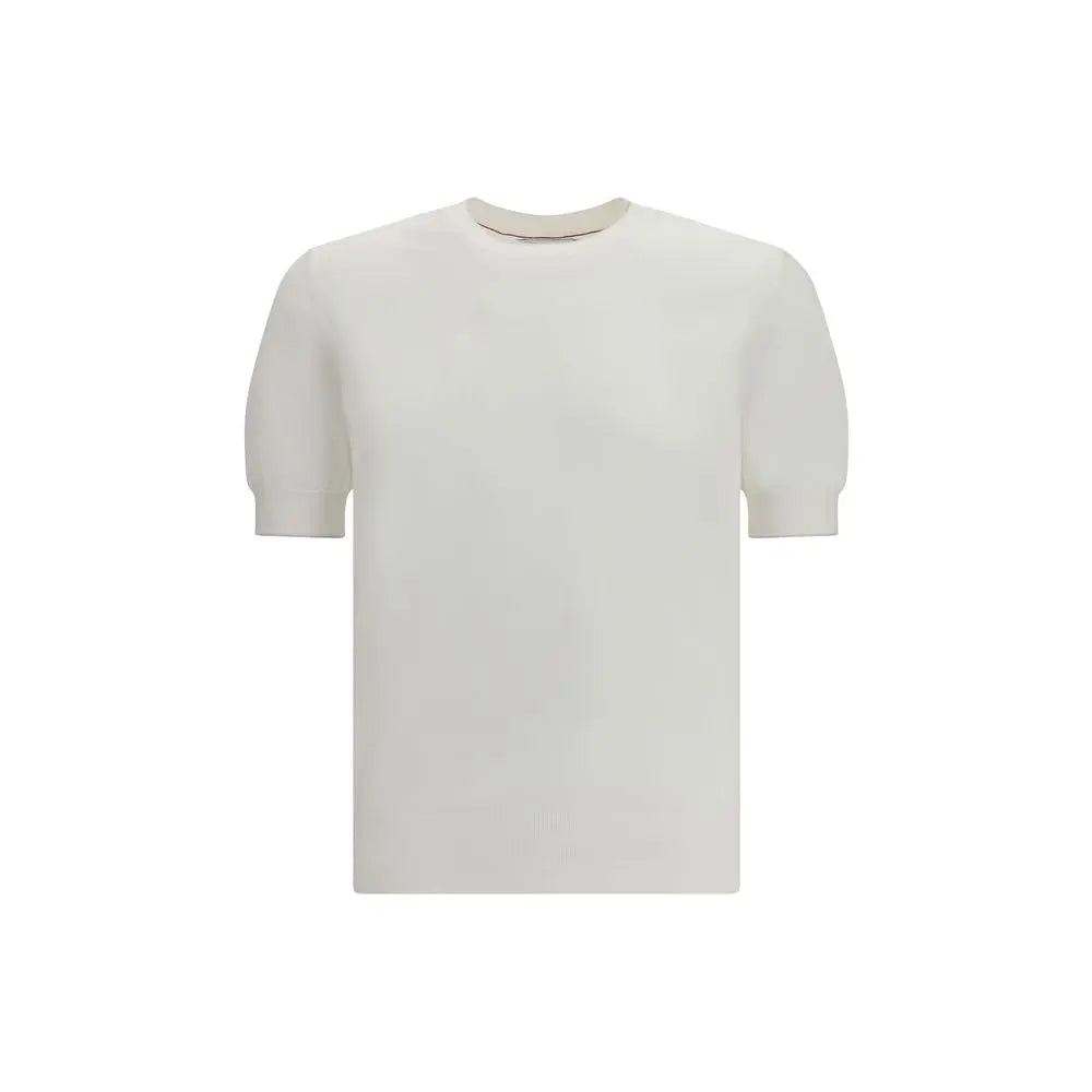 Brunello Cucinelli White Cotton T-Shirt Brunello Cucinelli