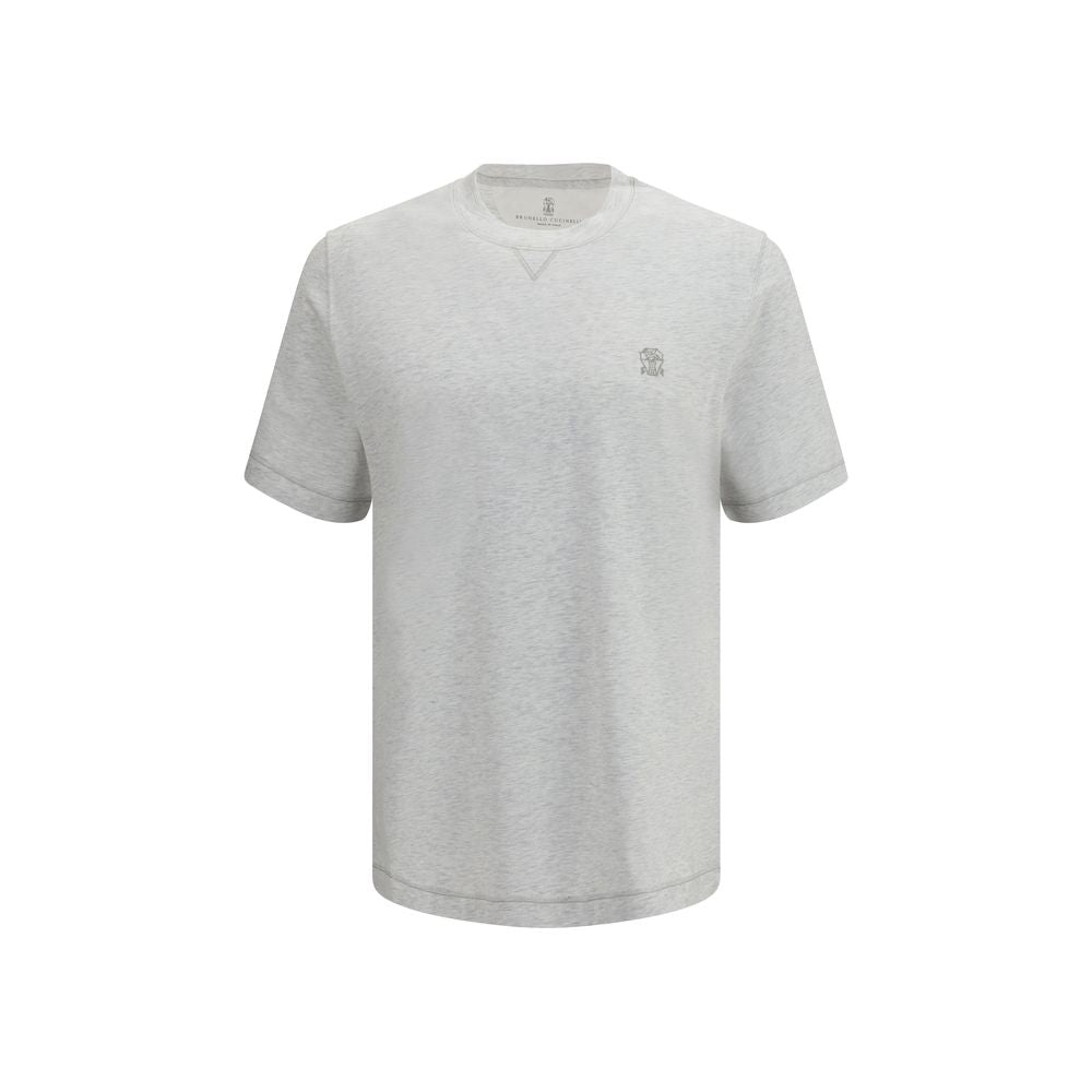Brunello Cucinelli Gray Cotton T-Shirt Brunello Cucinelli