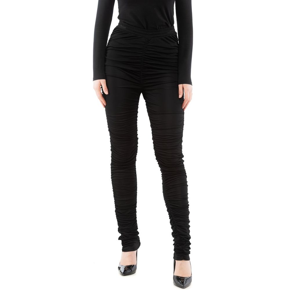 Moschino Black Viscose Casual Pants Moschino