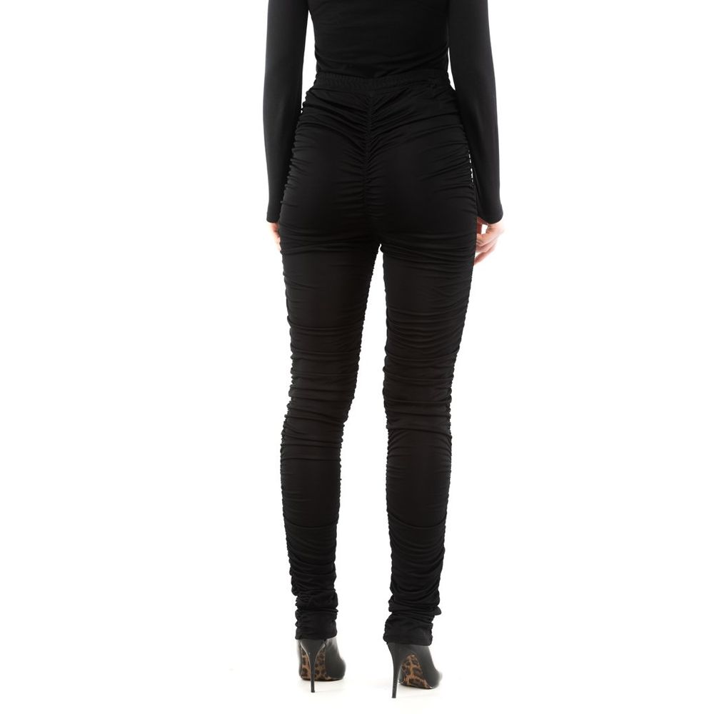 Moschino Black Viscose Casual Pants Moschino