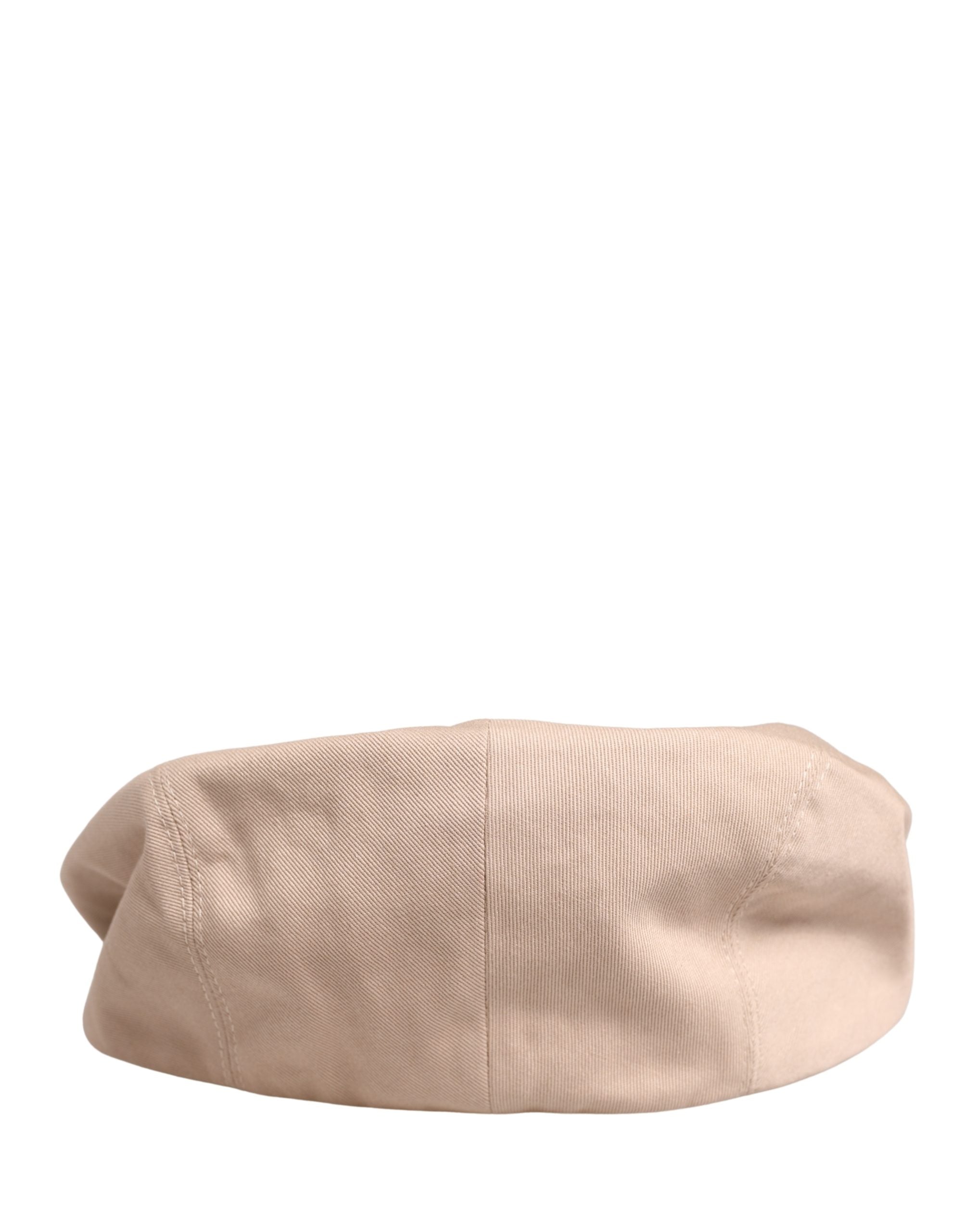 Dolce & Gabbana Men Beige Cotton Newsboy Cloth Capello Hat Dolce & Gabbana