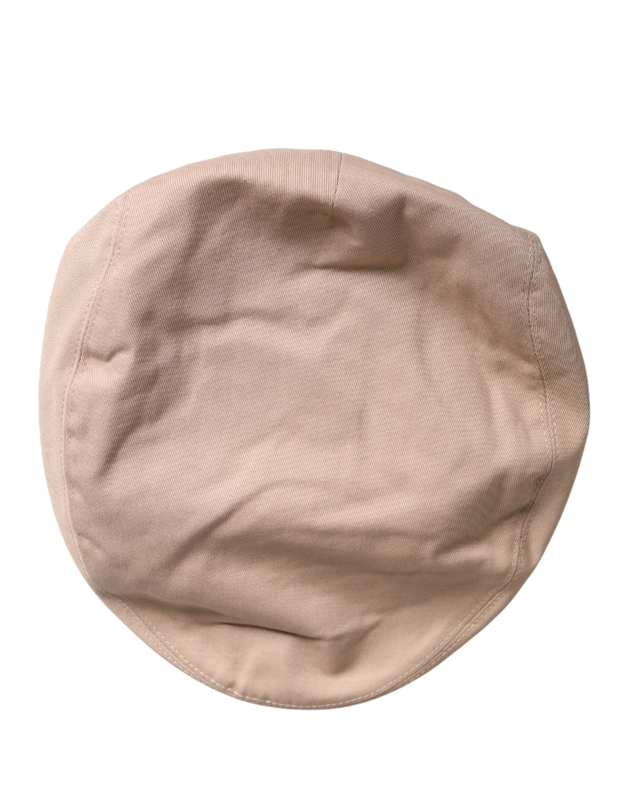 Dolce & Gabbana Men Beige Cotton Newsboy Cloth Capello Hat Dolce & Gabbana