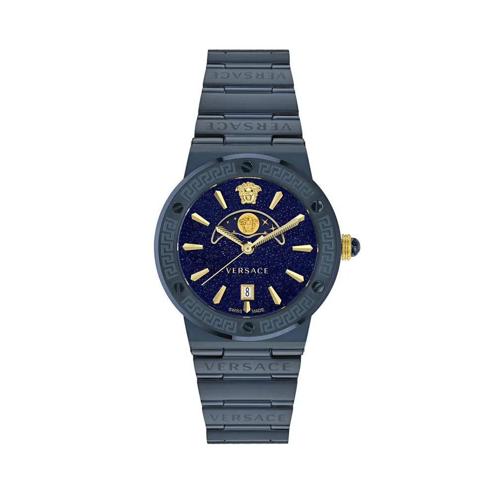 Versace Blue Stainless Steel Dress Watch Versace