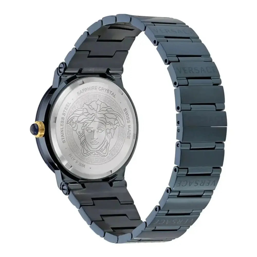 Versace Blue Stainless Steel Dress Watch Versace