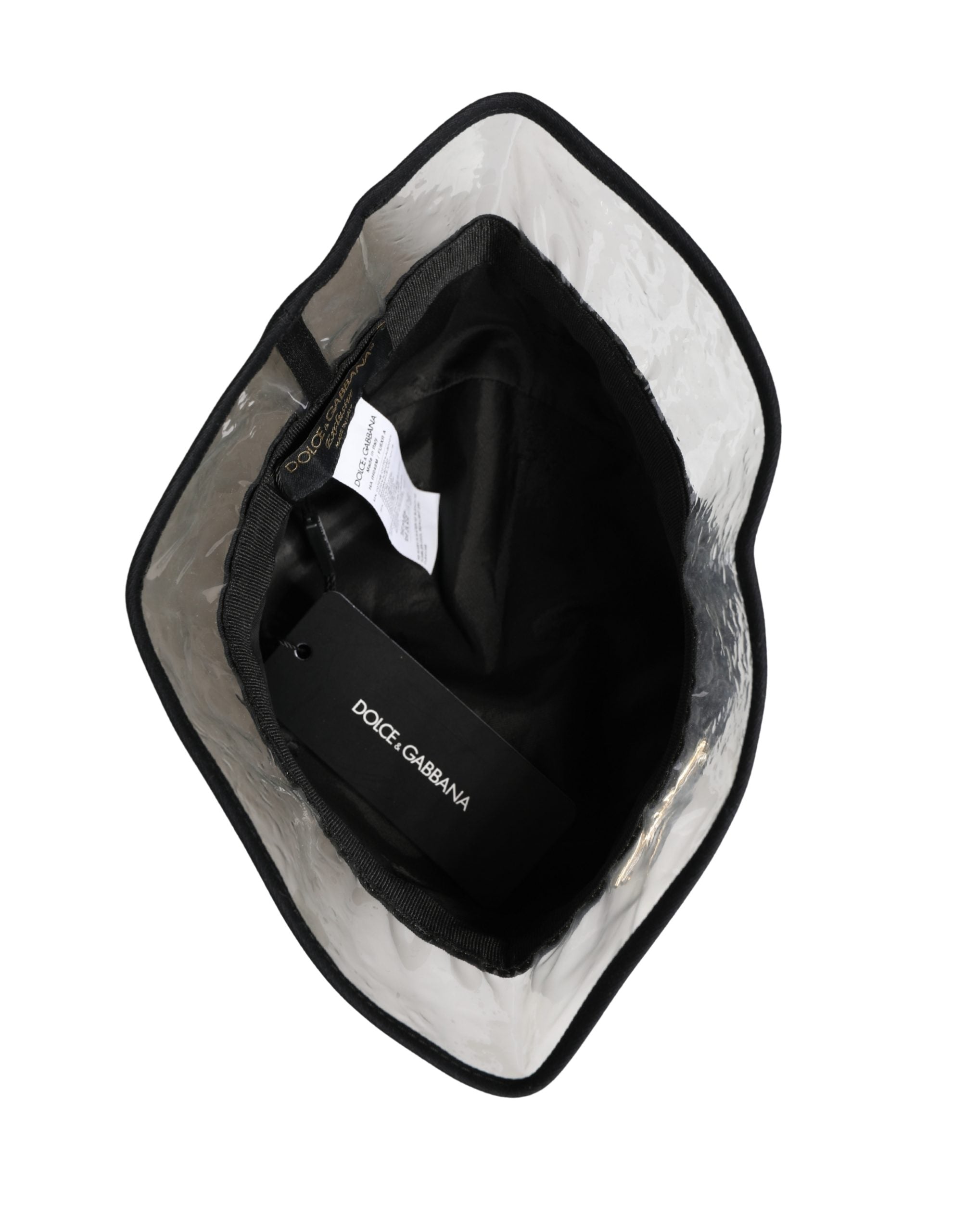 Dolce & Gabbana Black Cotton Plastic Fisherman Bucket Capello Hat Dolce & Gabbana