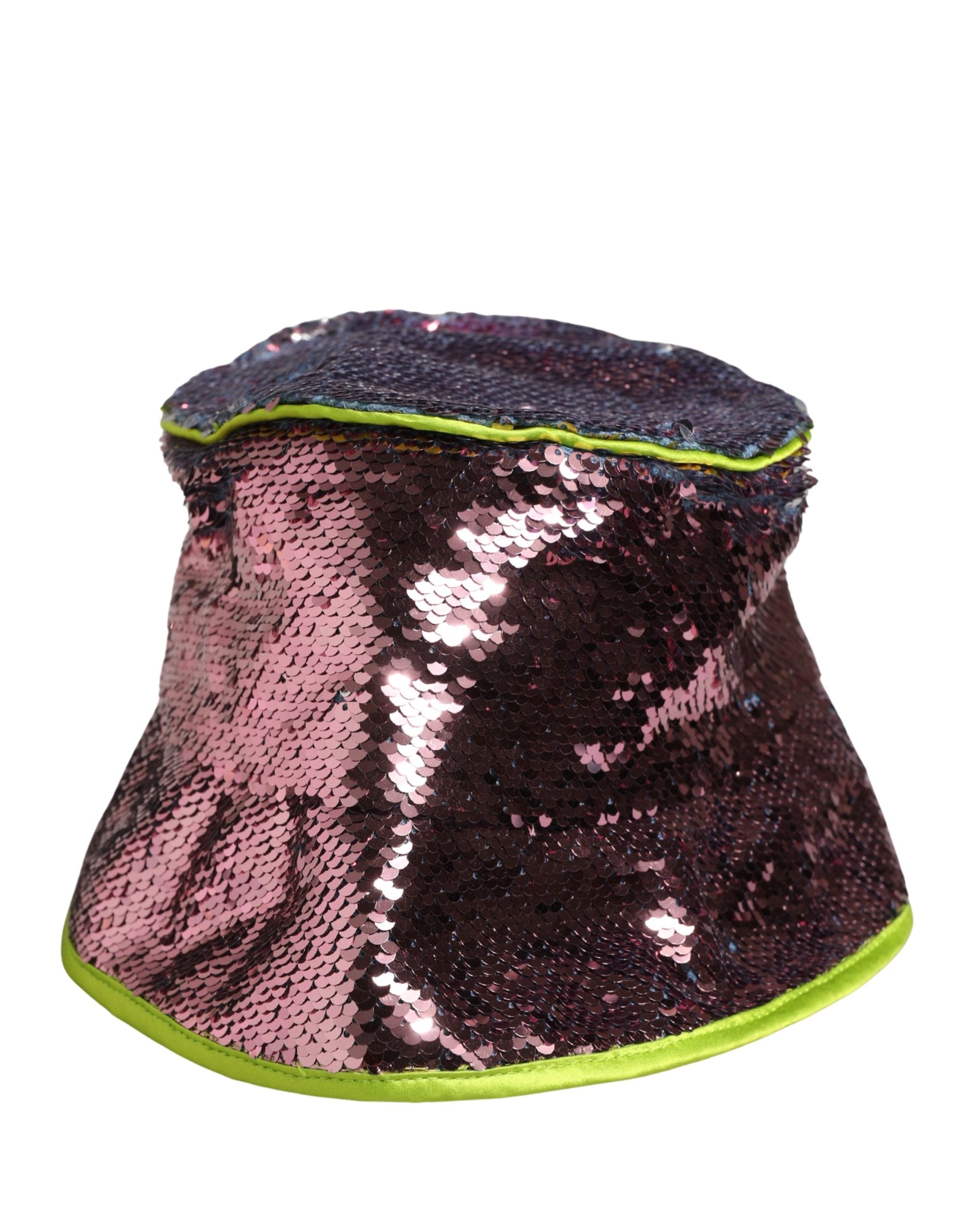 Dolce & Gabbana Men Purple Sequined Bucket Fisherman Capello Hat Dolce & Gabbana