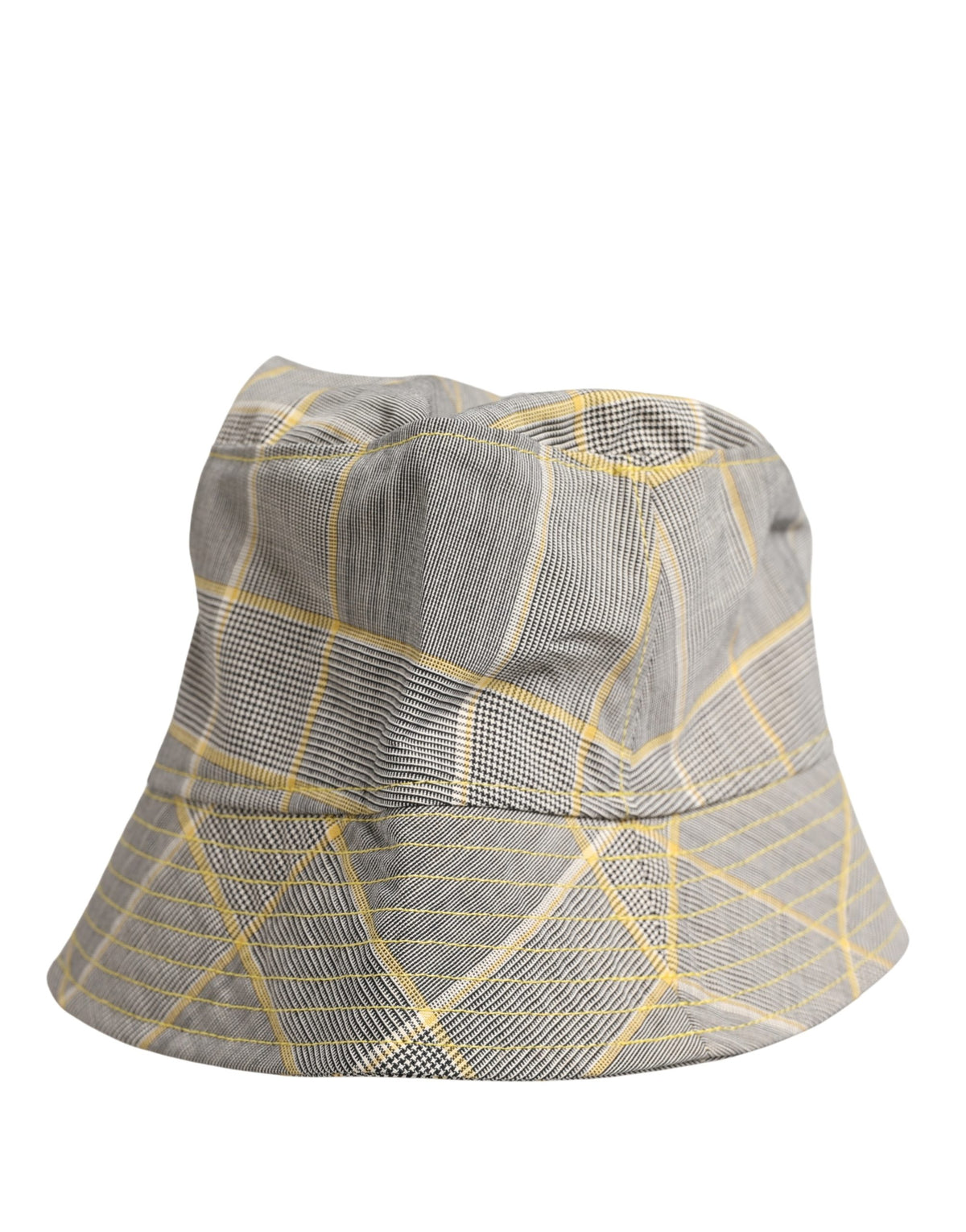 Dolce & Gabbana Men Gray Checkered Bucket Fisherman Capello Hat