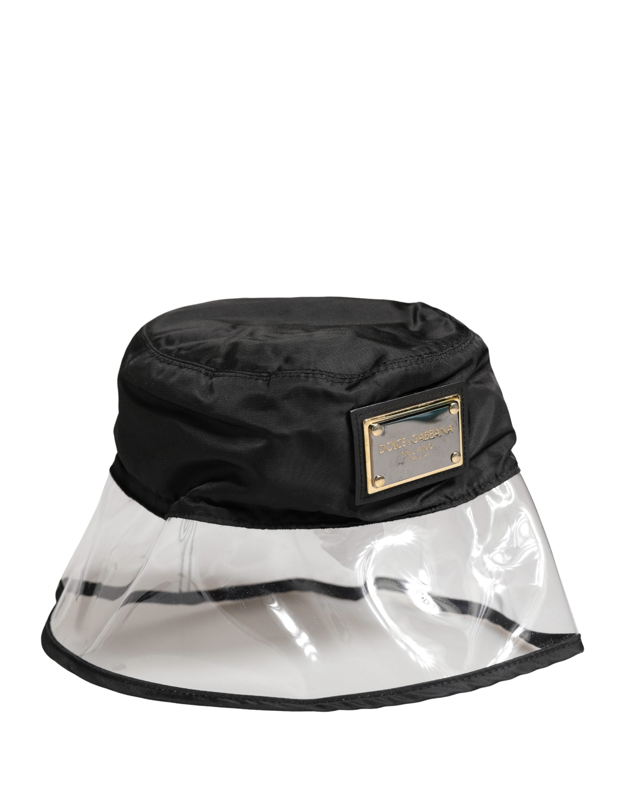 Dolce & Gabbana Men Black Plastic Fisherman Bucket Capello Hat Dolce & Gabbana