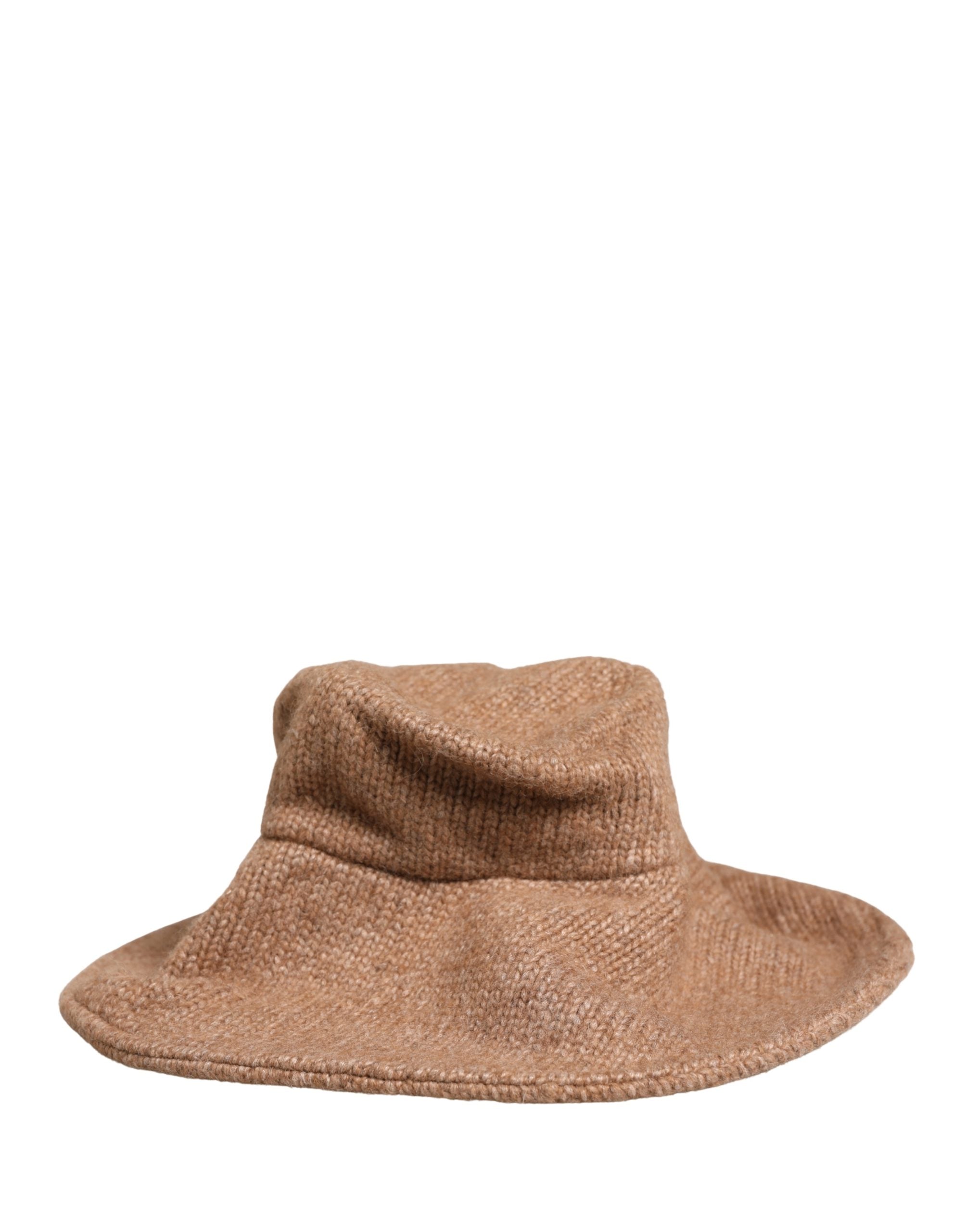 Dolce & Gabbana Brown Llama Wool Women Knitted Capello Hat Dolce & Gabbana