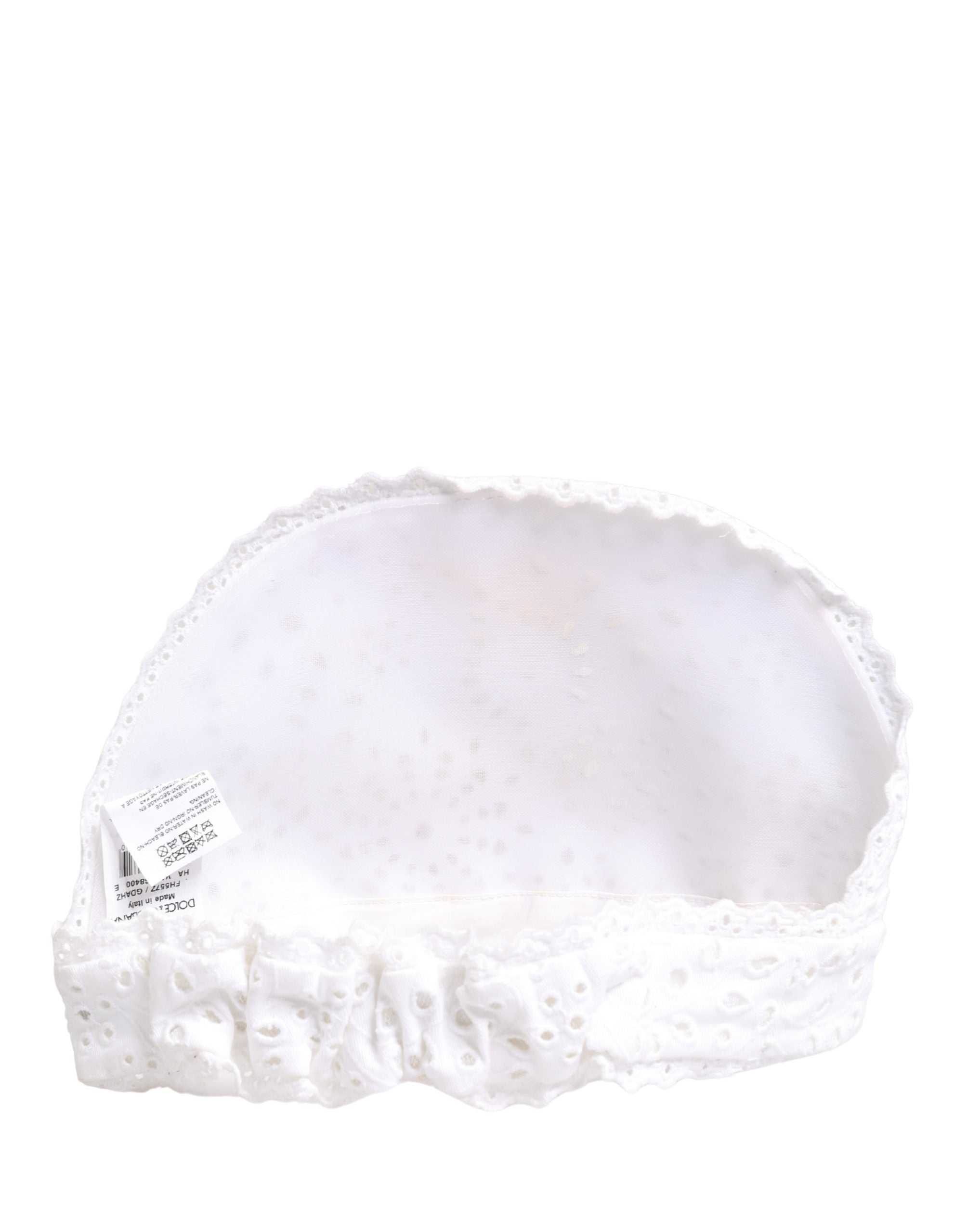 Dolce & Gabbana White Cotton Embroidered DG Crystal Headwear Hat Dolce & Gabbana