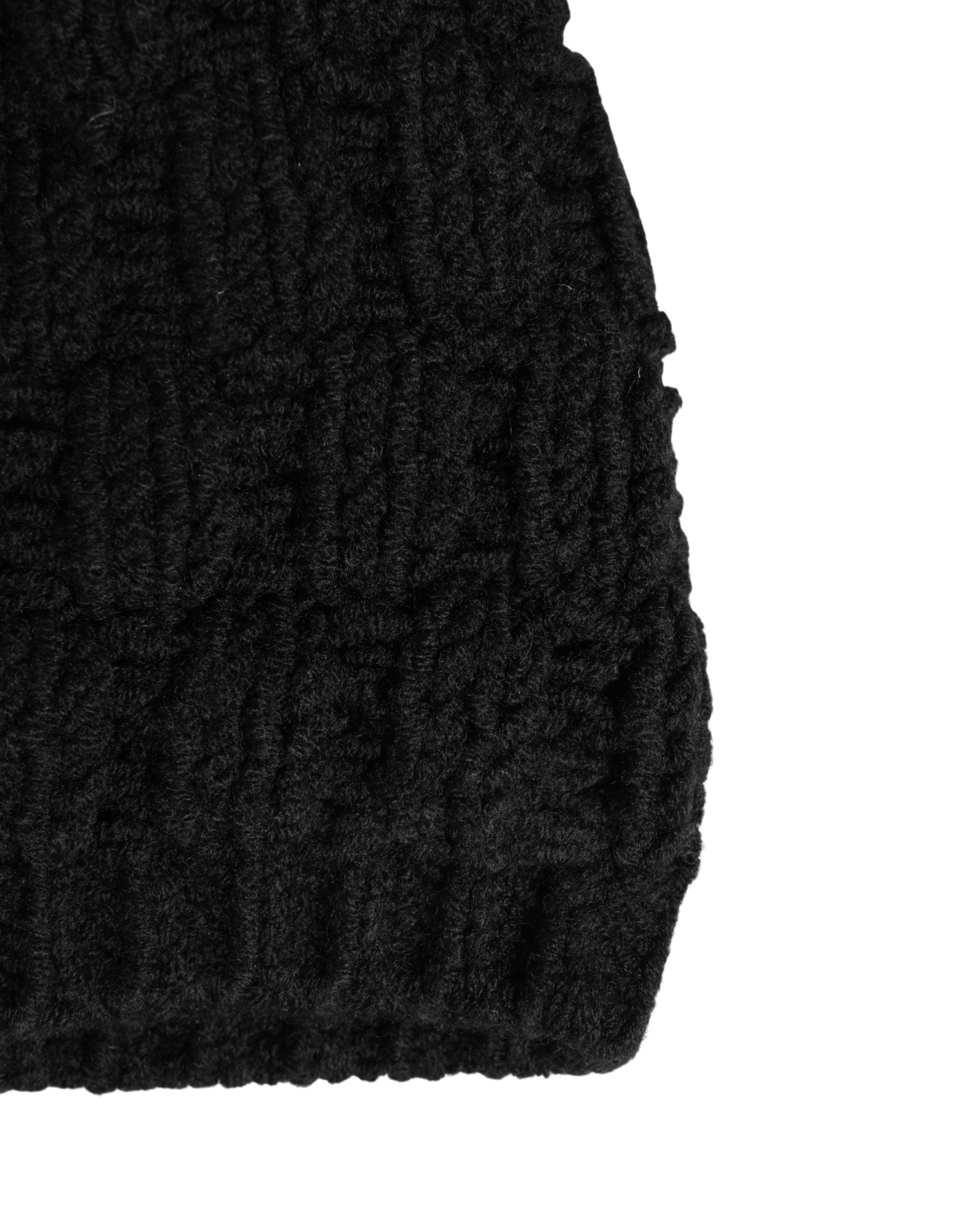 Dolce & Gabbana Black Acrylic Knitted Fur Winter Beanie Dolce & Gabbana