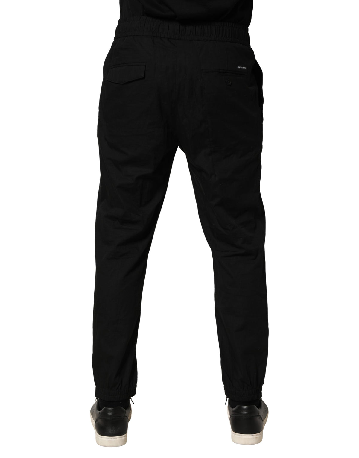 Dolce & Gabbana Black Cotton Skinny Men Jogger Trouser Pants