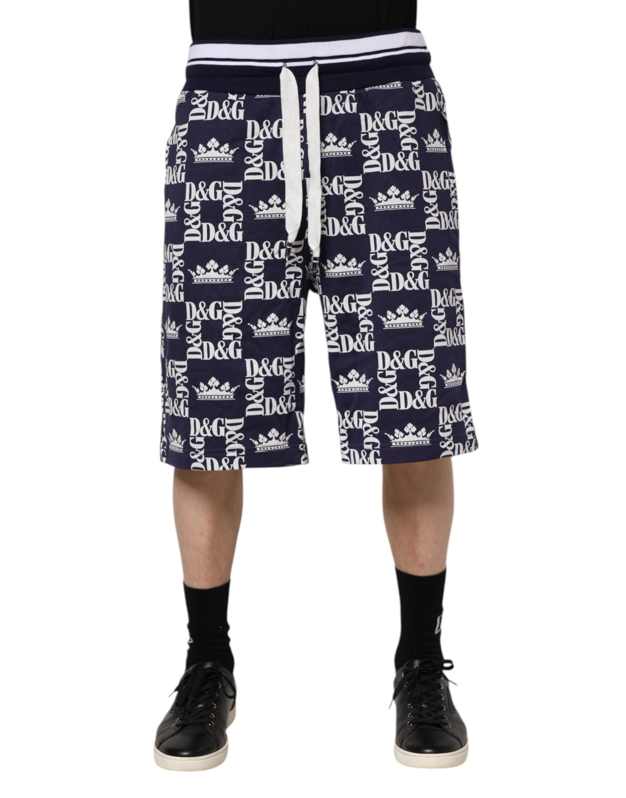 Dolce & Gabbana Blue DG Logo Print Chino Men Bermuda Shorts Dolce & Gabbana