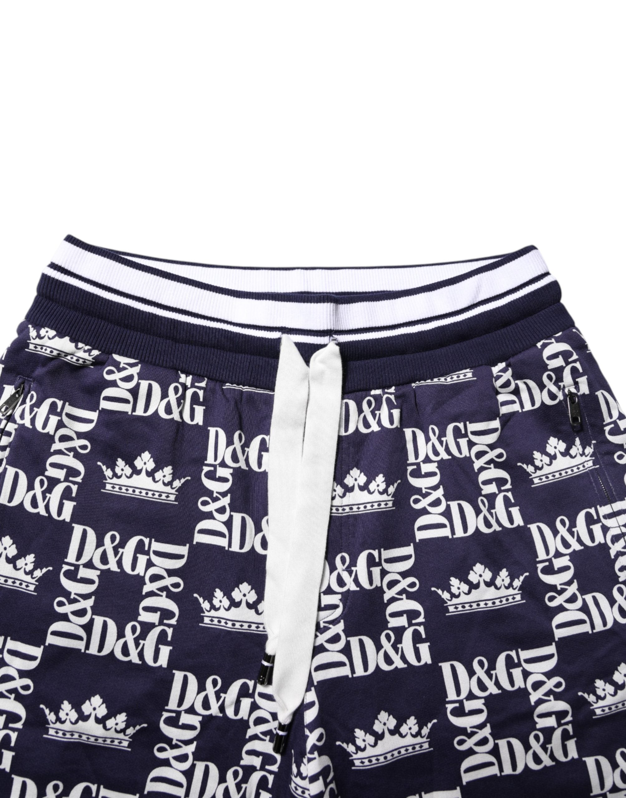 Dolce & Gabbana Blue DG Logo Print Chino Men Bermuda Shorts Dolce & Gabbana