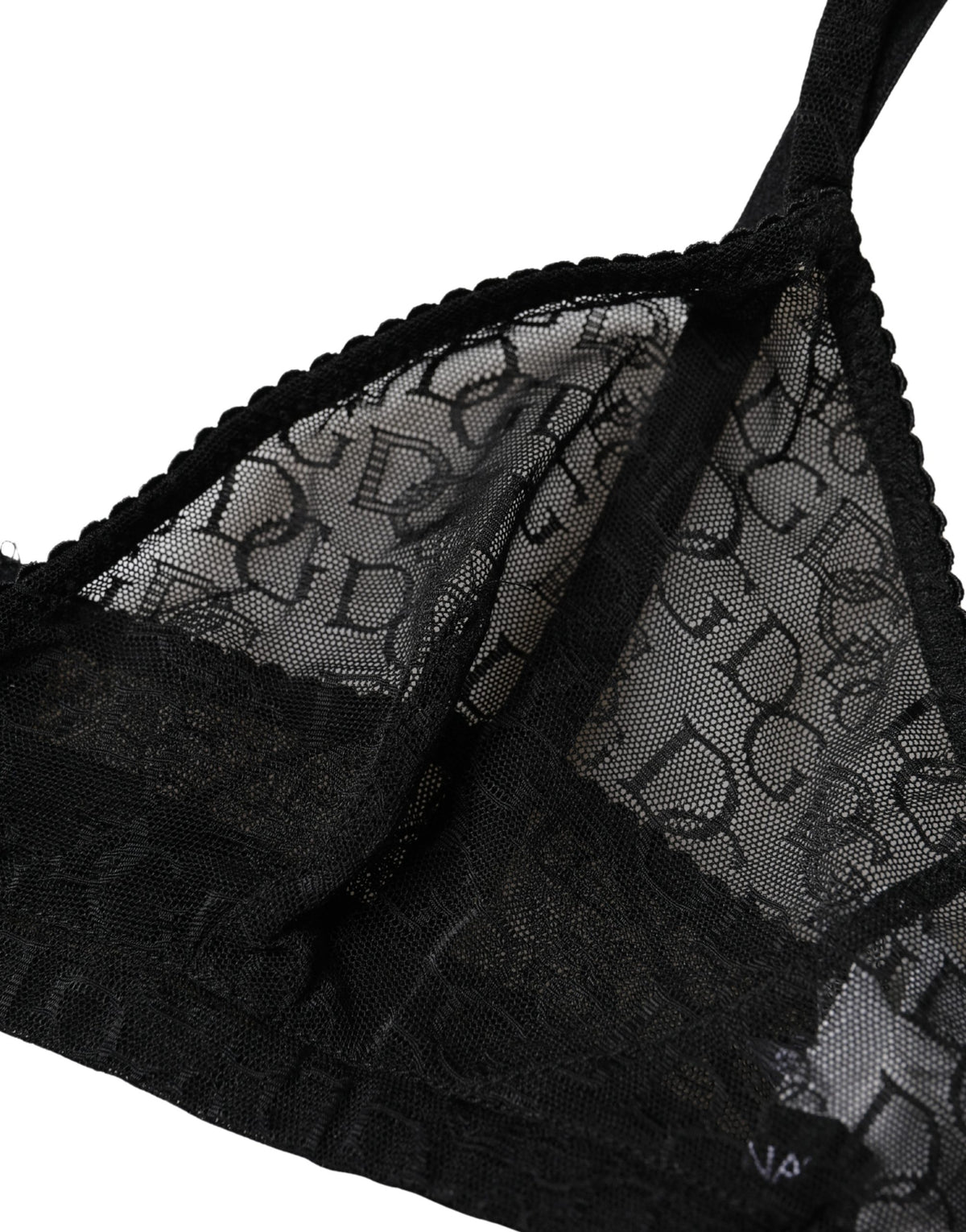 Dolce & Gabbana Black Logo Mania Sheer Soft Cup Bra Underwear