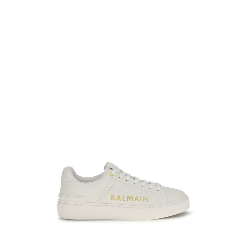 Balmain White Calf Leather Bos Taurus Low Top Sneakers Balmain