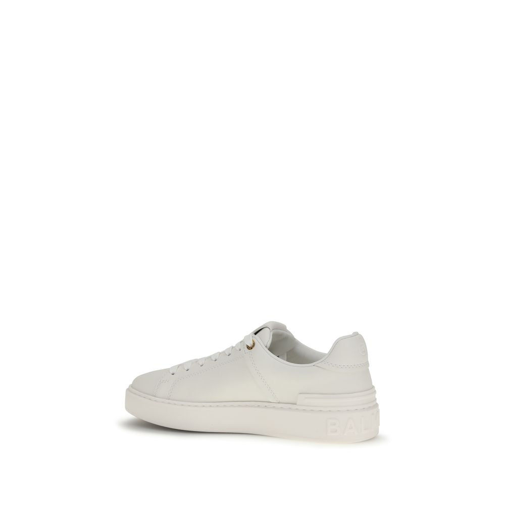 Balmain White Calf Leather Bos Taurus Low Top Sneakers Balmain
