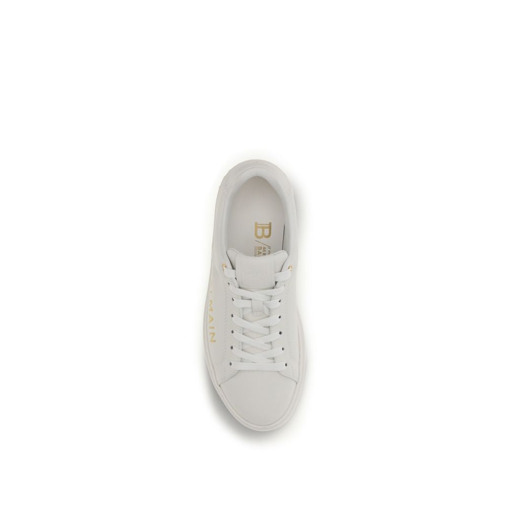 Balmain White Calf Leather Bos Taurus Low Top Sneakers Balmain