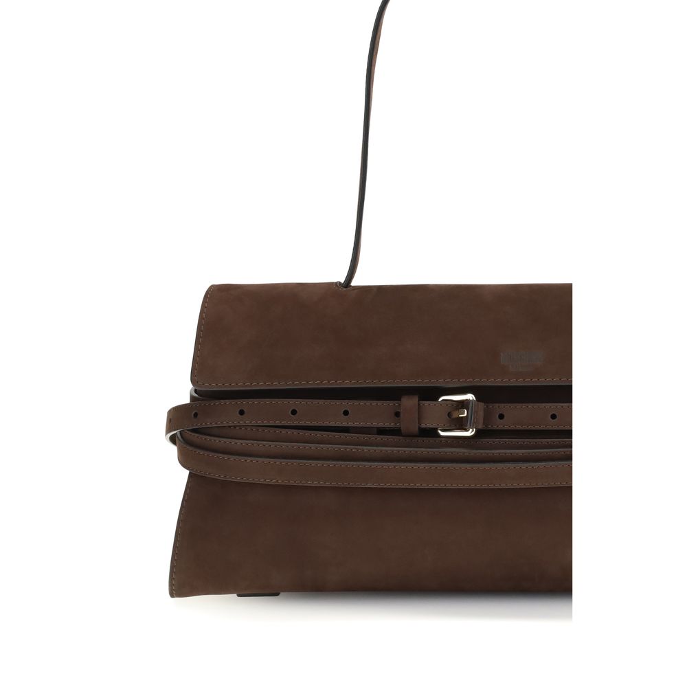 Moschino Brown Calf Leather Bos Taurus Shoulder Bag Moschino
