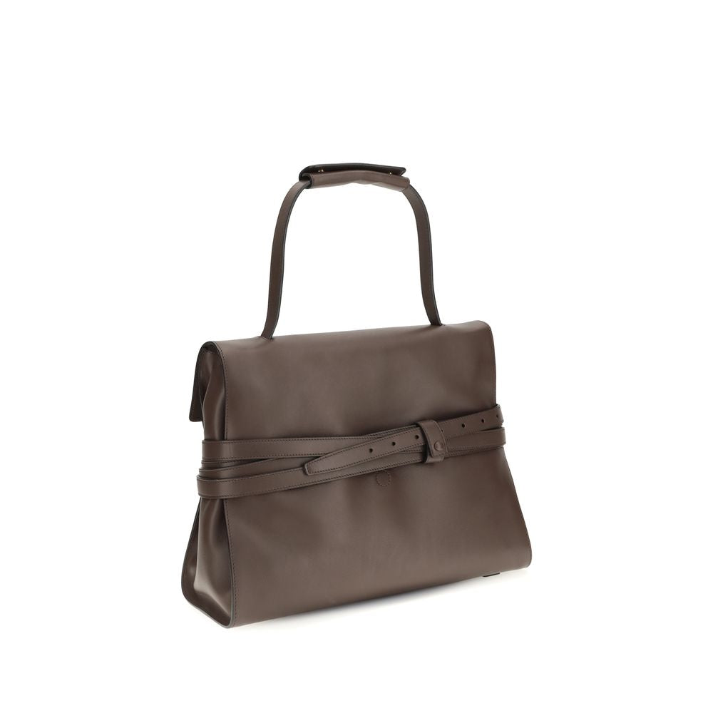 Moschino Brown Calf Leather Bos Taurus Handbag Moschino