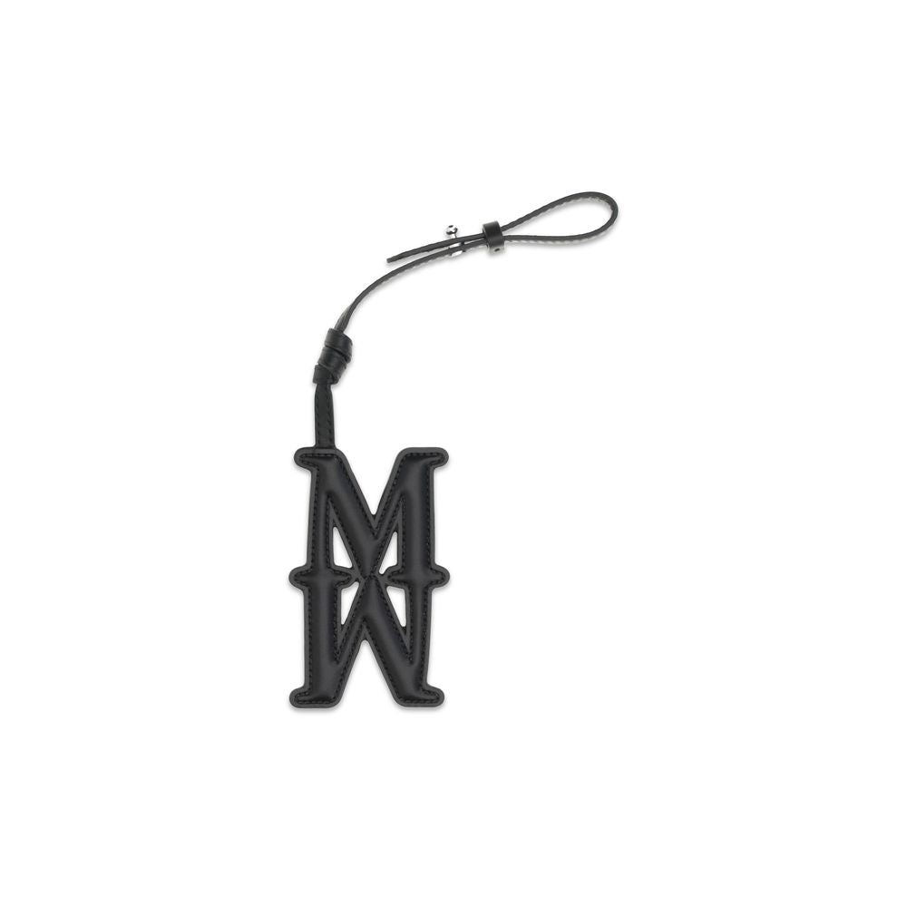 Max Mara Black Calf Leather Bos Taurus Keychain Max Mara