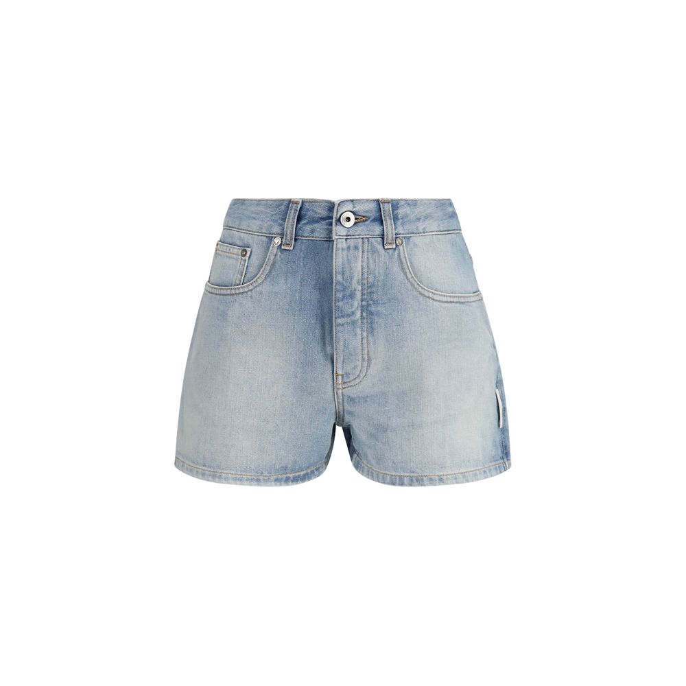 Off-White Blue Cotton Bermuda Shorts Off-White