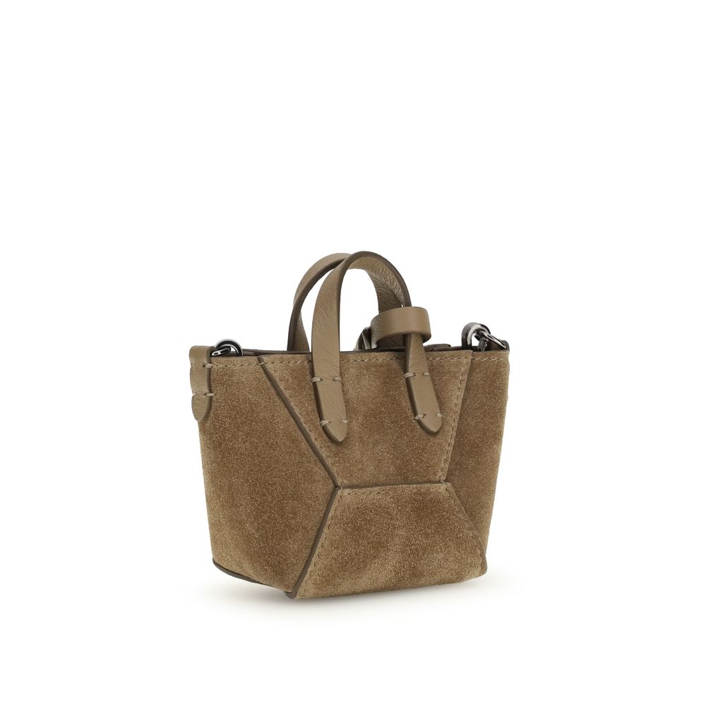 Brunello Cucinelli Brown Calf Leather Bos Taurus Shoulder Bag Brunello Cucinelli