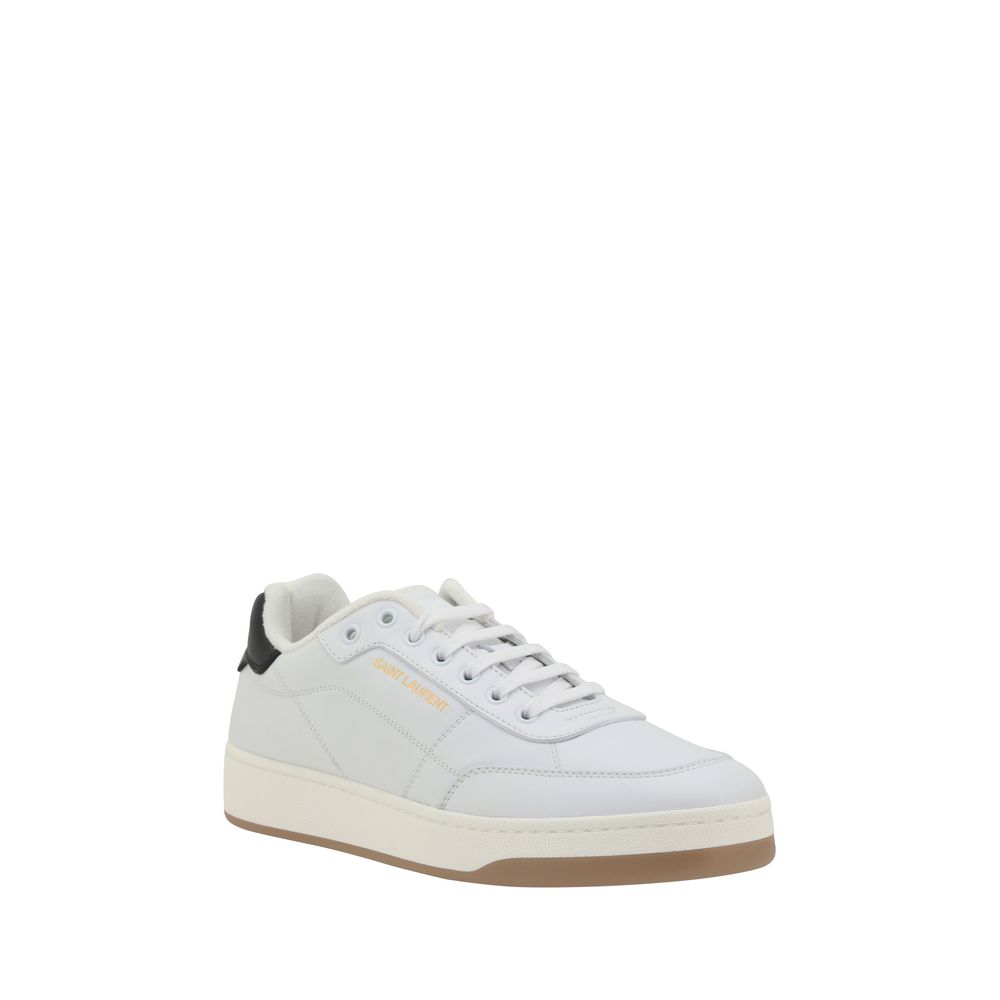 Saint Laurent White Calf Leather Bos Taurus Low Top Sneakers Saint Laurent