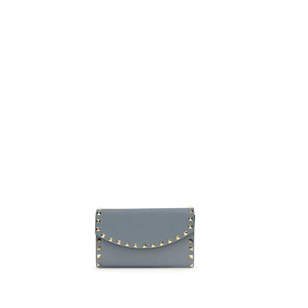 Valentino Garavani Blue Calf Leather Bos Taurus Wallet Valentino Garavani
