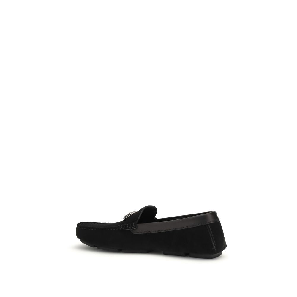 Dolce & Gabbana Black Calf Leather Bos Taurus Slip-On Loafers Dolce & Gabbana