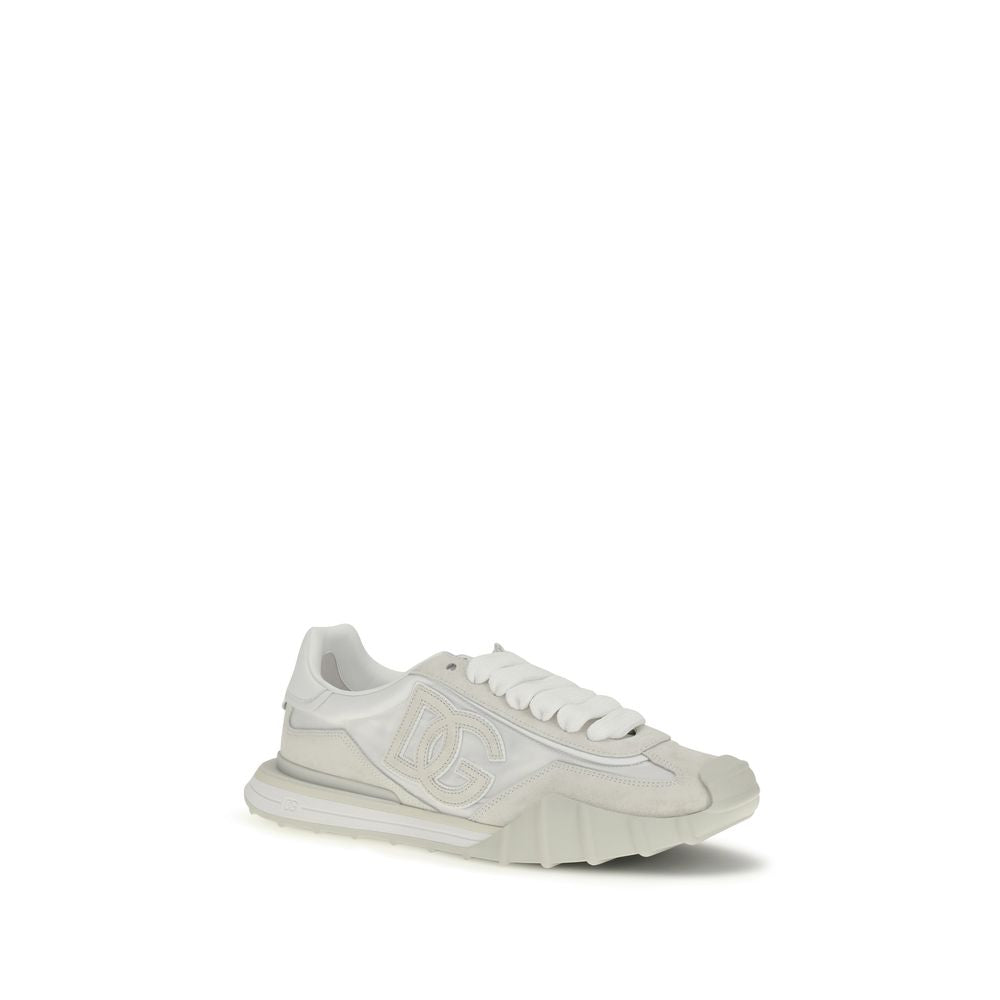 Dolce & Gabbana White Calf Leather Bos Taurus Athletic Sneakers Dolce & Gabbana